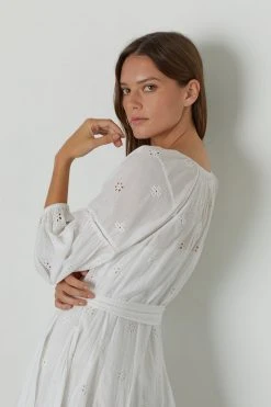 Velvet By Graham & Spencer Womens GRACIE COTTON EYELET DRESS