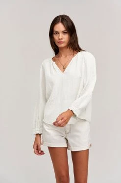 Velvet By Graham & Spencer ANTONIA COTTON GAUZE BLOUSE