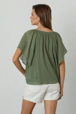 Velvet By Graham & Spencer ASHLYN COTTON GAUZE BLOUSE Womens