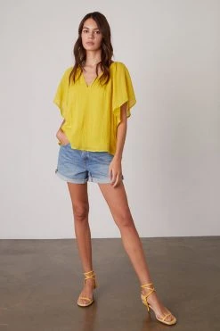 Velvet By Graham & Spencer ASHLYN COTTON GAUZE BLOUSE Womens