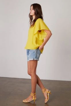 Velvet By Graham & Spencer ASHLYN COTTON GAUZE BLOUSE Womens