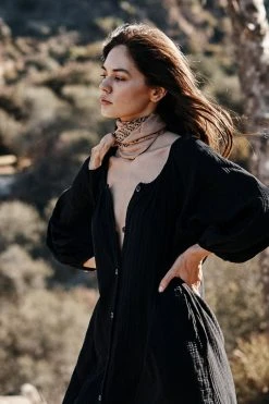 Velvet By Graham & Spencer BETHANY COTTON GAUZE DRESS Womens