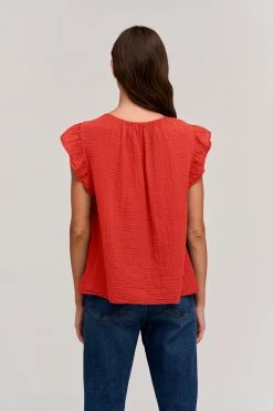 Velvet By Graham & Spencer BREANNA COTTON GAUZE TOP Womens