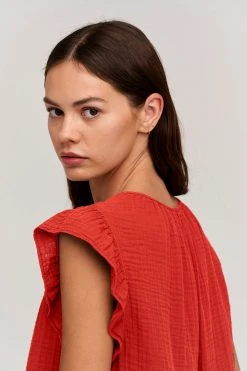 Velvet By Graham & Spencer BREANNA COTTON GAUZE TOP Womens