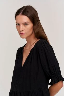 Velvet By Graham & Spencer Womens CLARISSA COTTON GAUZE TIERED DRESS