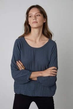 Velvet By Graham & Spencer CONNIE COTTON GAUZE BLOUSE