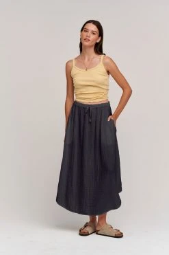 Velvet By Graham & Spencer DANA COTTON GAUZE MIDI SKIRT