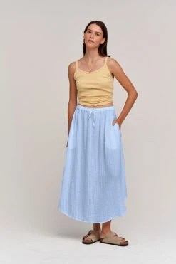 Velvet By Graham & Spencer DANA COTTON GAUZE MIDI SKIRT