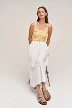 Velvet By Graham & Spencer DANA COTTON GAUZE MIDI SKIRT