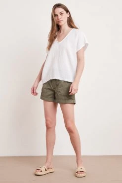 Velvet By Graham & Spencer ELSA COTTON GAUZE TOP
