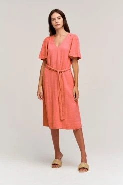 Velvet By Graham & Spencer HAZEL COTTON GAUZE MIDI DRESS