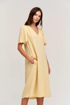 Velvet By Graham & Spencer HAZEL COTTON GAUZE MIDI DRESS