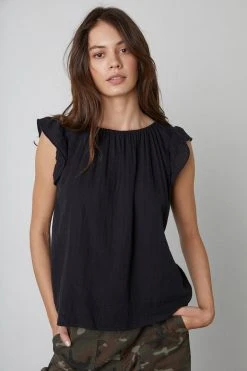Velvet By Graham & Spencer KAIA COTTON GAUZE BLOUSE