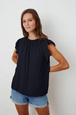 Velvet By Graham & Spencer KAIA COTTON GAUZE BLOUSE