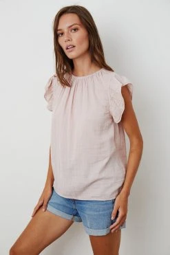 Velvet By Graham & Spencer KAIA COTTON GAUZE BLOUSE Womens