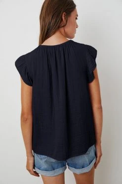 Velvet By Graham & Spencer KAIA COTTON GAUZE BLOUSE