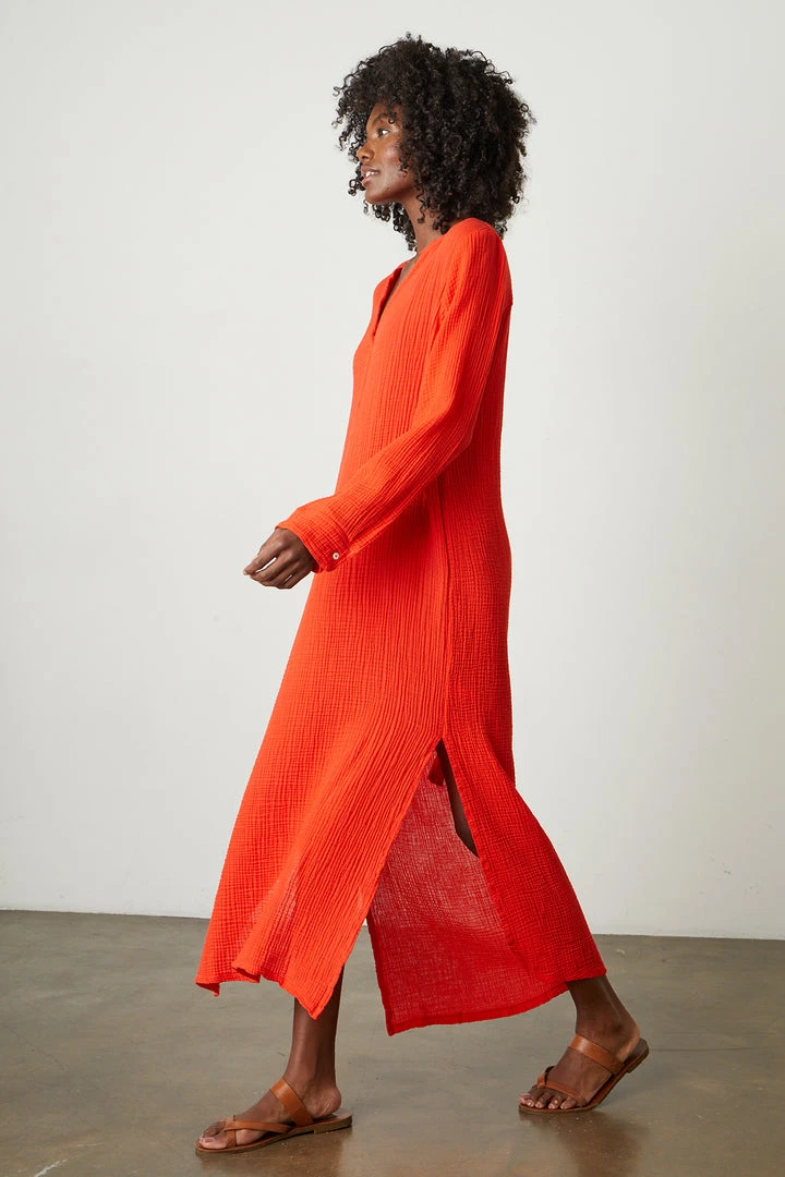 Velvet By Graham & Spencer Womens LORRAINE COTTON GAUZE CAFTAN DRESS 11 Velvet By Graham & Spencer Womens LORRAINE COTTON GAUZE CAFTAN DRESS