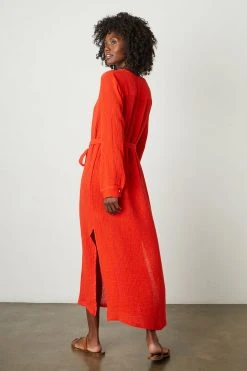 Velvet By Graham & Spencer Womens LORRAINE COTTON GAUZE CAFTAN DRESS 32 Velvet By Graham & Spencer Womens LORRAINE COTTON GAUZE CAFTAN DRESS