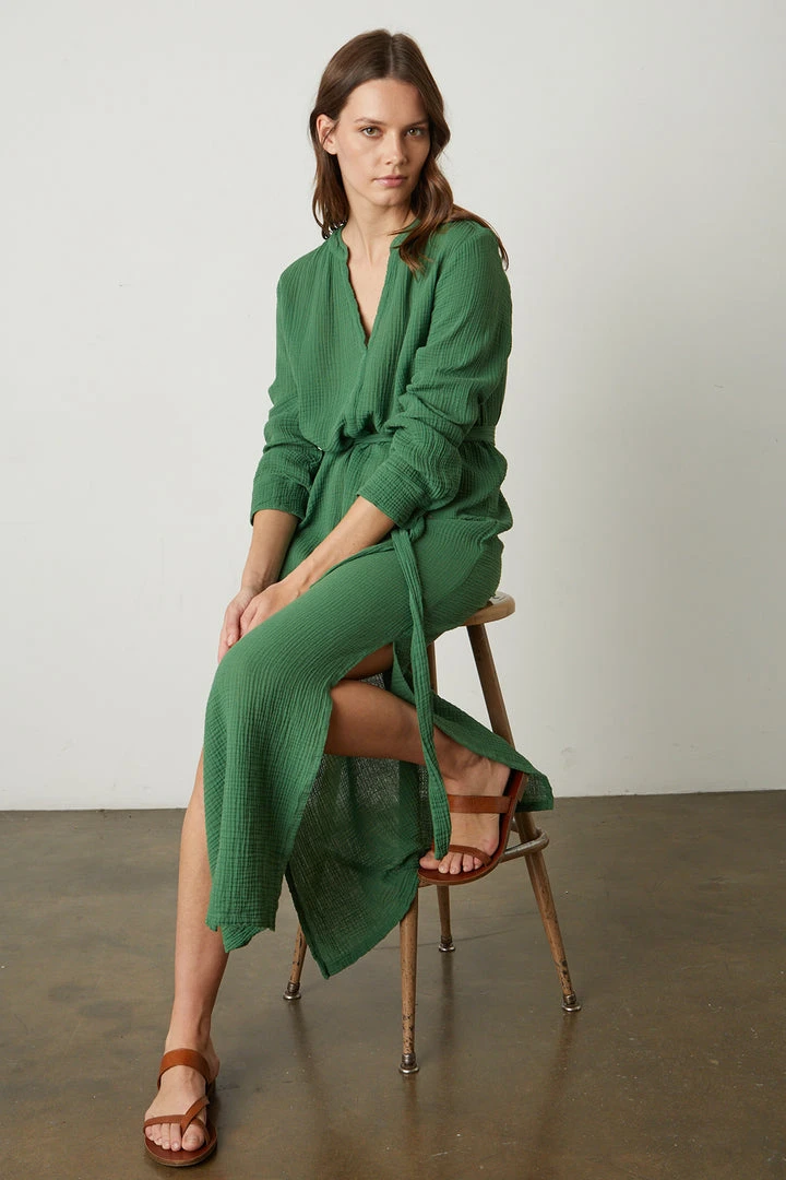 Velvet By Graham & Spencer Womens LORRAINE COTTON GAUZE CAFTAN DRESS 20 Velvet By Graham & Spencer Womens LORRAINE COTTON GAUZE CAFTAN DRESS