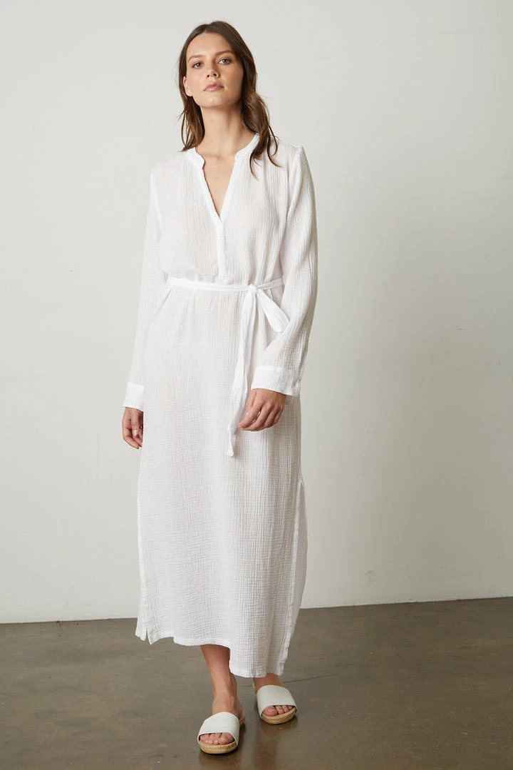 Velvet By Graham & Spencer Womens LORRAINE COTTON GAUZE CAFTAN DRESS 2 Velvet By Graham & Spencer Womens LORRAINE COTTON GAUZE CAFTAN DRESS