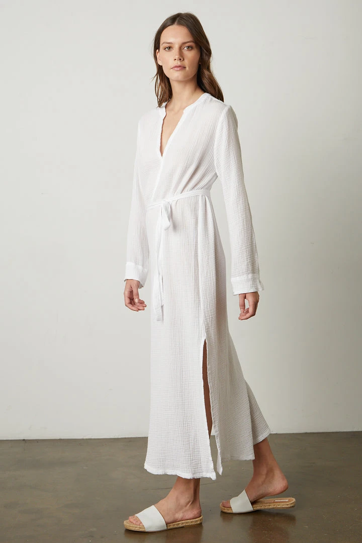 Velvet By Graham & Spencer Womens LORRAINE COTTON GAUZE CAFTAN DRESS 6 Velvet By Graham & Spencer Womens LORRAINE COTTON GAUZE CAFTAN DRESS