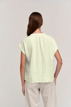 Velvet By Graham & Spencer Womens PAMELA COTTON GAUZE BUTTON-UP TOP