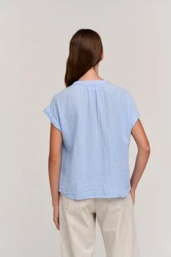 Velvet By Graham & Spencer Womens PAMELA COTTON GAUZE BUTTON-UP TOP