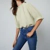 Velvet By Graham & Spencer ROSA COTTON GAUZE RUFFLE TOP