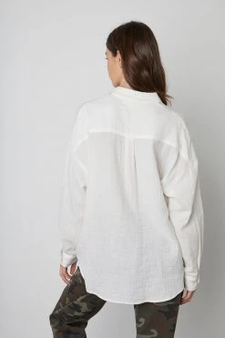 Velvet By Graham & Spencer SAWYER COTTON GAUZE BUTTON-UP TOP