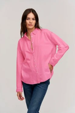 Velvet By Graham & Spencer Womens DEVYN BUTTON-UP SHIRT