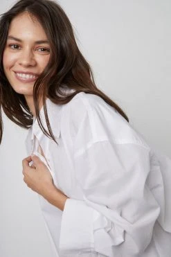 Velvet By Graham & Spencer RACHEL OVERSIZED BUTTON-UP SHIRT Womens