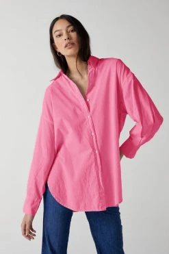 Velvet By Jenny Graham Womens REDONDO BUTTON-UP SHIRT