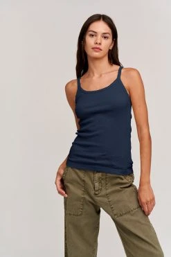 Velvet By Graham & Spencer Womens ALIZA RIBBED COTTON LAYERING TANK