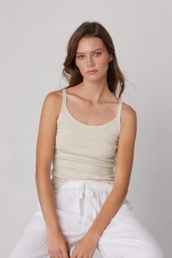 Velvet By Graham & Spencer Womens ALIZA RIBBED COTTON LAYERING TANK 55 Velvet By Graham & Spencer Womens ALIZA RIBBED COTTON LAYERING TANK