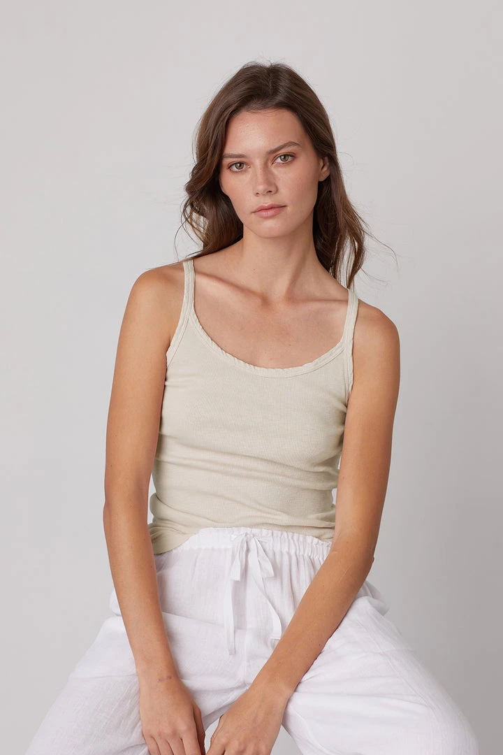 Velvet By Graham & Spencer Womens ALIZA RIBBED COTTON LAYERING TANK 25 Velvet By Graham & Spencer Womens ALIZA RIBBED COTTON LAYERING TANK