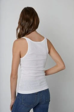Velvet By Graham & Spencer Womens ALIZA RIBBED COTTON LAYERING TANK 45 Velvet By Graham & Spencer Womens ALIZA RIBBED COTTON LAYERING TANK