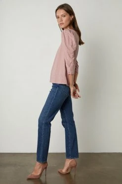 Velvet By Graham & Spencer Womens ANGELINA PUFF SLEEVE TEE