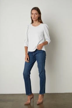 Velvet By Graham & Spencer Womens ANGELINA PUFF SLEEVE TEE