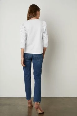 Velvet By Graham & Spencer Womens ANGELINA PUFF SLEEVE TEE