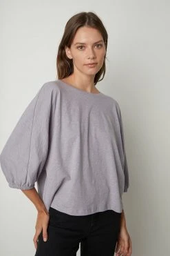 Velvet By Graham & Spencer Womens CORRY PUFF SLEEVE TEE