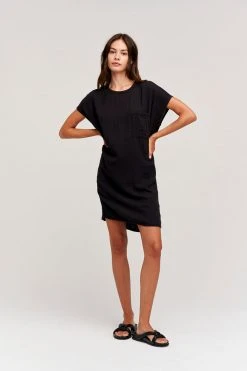 Velvet By Graham & Spencer HANNA COTTON SLUB MIX DRESS Womens