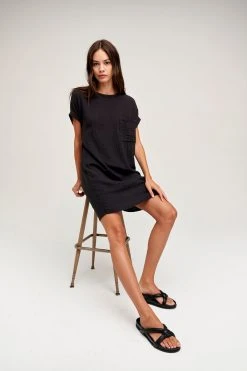 Velvet By Graham & Spencer HANNA COTTON SLUB MIX DRESS Womens