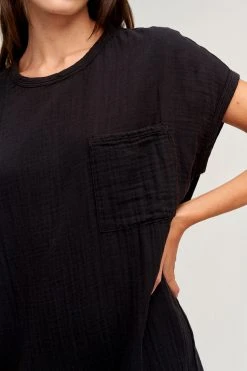 Velvet By Graham & Spencer HANNA COTTON SLUB MIX DRESS Womens