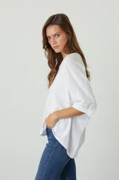 Velvet By Graham & Spencer Womens HELEN 3/4 SLEEVE OVERSIZED TEE