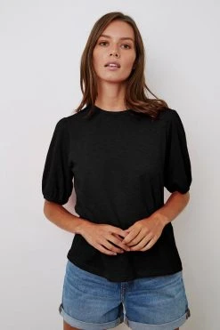 Velvet By Graham & Spencer Womens JOELLA PUFF SLEEVE TEE