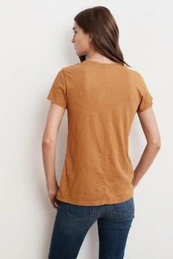 Velvet By Graham & Spencer LILITH COTTON SLUB V-NECK TEE Womens 34 Velvet By Graham & Spencer LILITH COTTON SLUB V-NECK TEE Womens