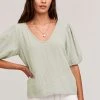 Velvet By Graham & Spencer Womens LOUISA PUFF SLEEVE TOP