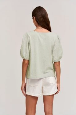 Velvet By Graham & Spencer Womens LOUISA PUFF SLEEVE TOP