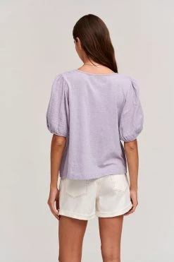 Velvet By Graham & Spencer Womens LOUISA PUFF SLEEVE TOP