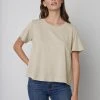 Velvet By Graham & Spencer LULA COTTON SLUB SWING TEE Womens
